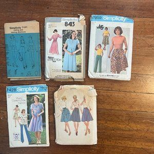 Vintage 70s Sewing Pattern Lot 34-36 Bust